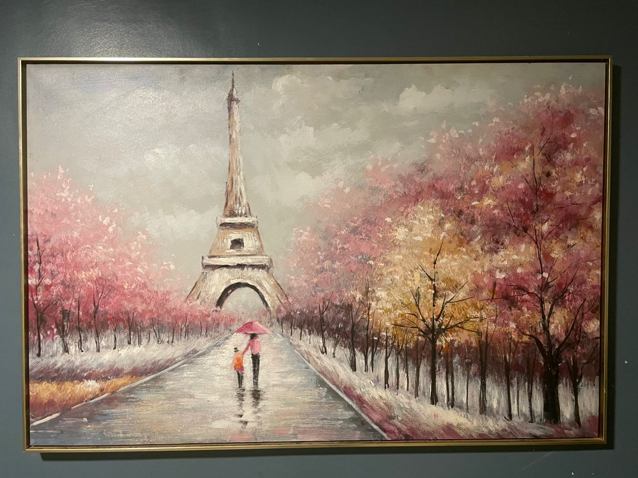 Abstrait Paris Tour Eiffel Photo Art Mural Coloré Arbres Paysage Toile Peinture À L'huile - Vue détaillée 2